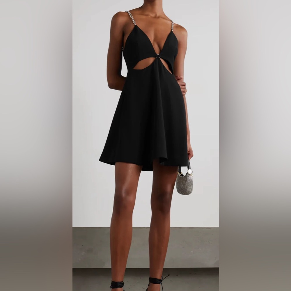 NWT Jonathan Simkhai Rhinestone Marina Chain Strap Mini Dress